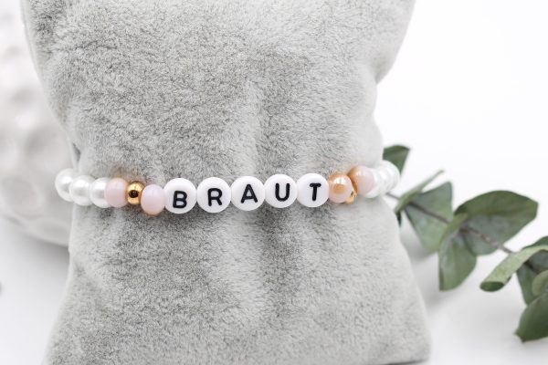 Namensarmband Damen weiß-rosegoldfarben, personalisiert Im Angebot – Bild 5