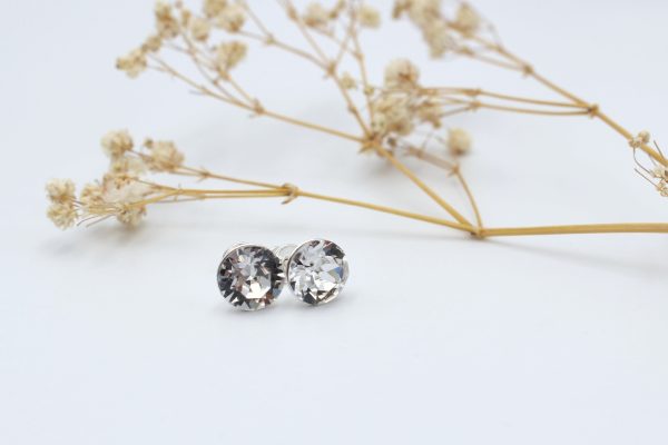 Runde Ohrringe 925 Silber mit 8mm Schmuckstein groß Online-Verkauf – Bild 4