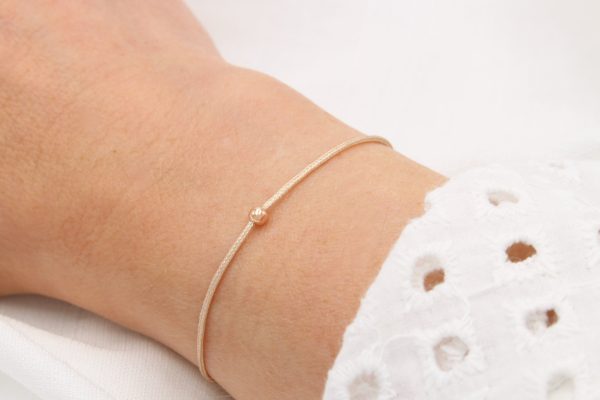Makramee Armband kleine Perle 925 Silber Online