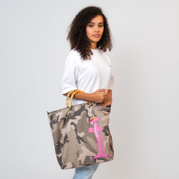 Stuff Maker - Shopper mit  THE PINK PANTHER -Print Modell mit Bambusgriff Online-Schn?ppchen – Bild 3
