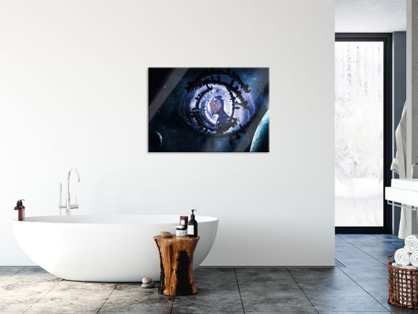 Abstraktes Auge mit Alien im Weltraum, Glasbild Online – Bild 4