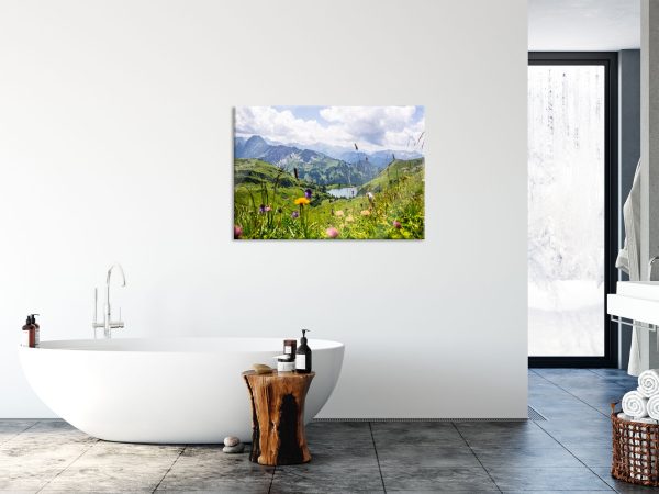 Wiesenblumen in den Bergen, Glasbild Schn?ppchen – Bild 4